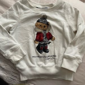 EUC Polo Ralph Lauren girls size 3T snow bear crewneck sweater